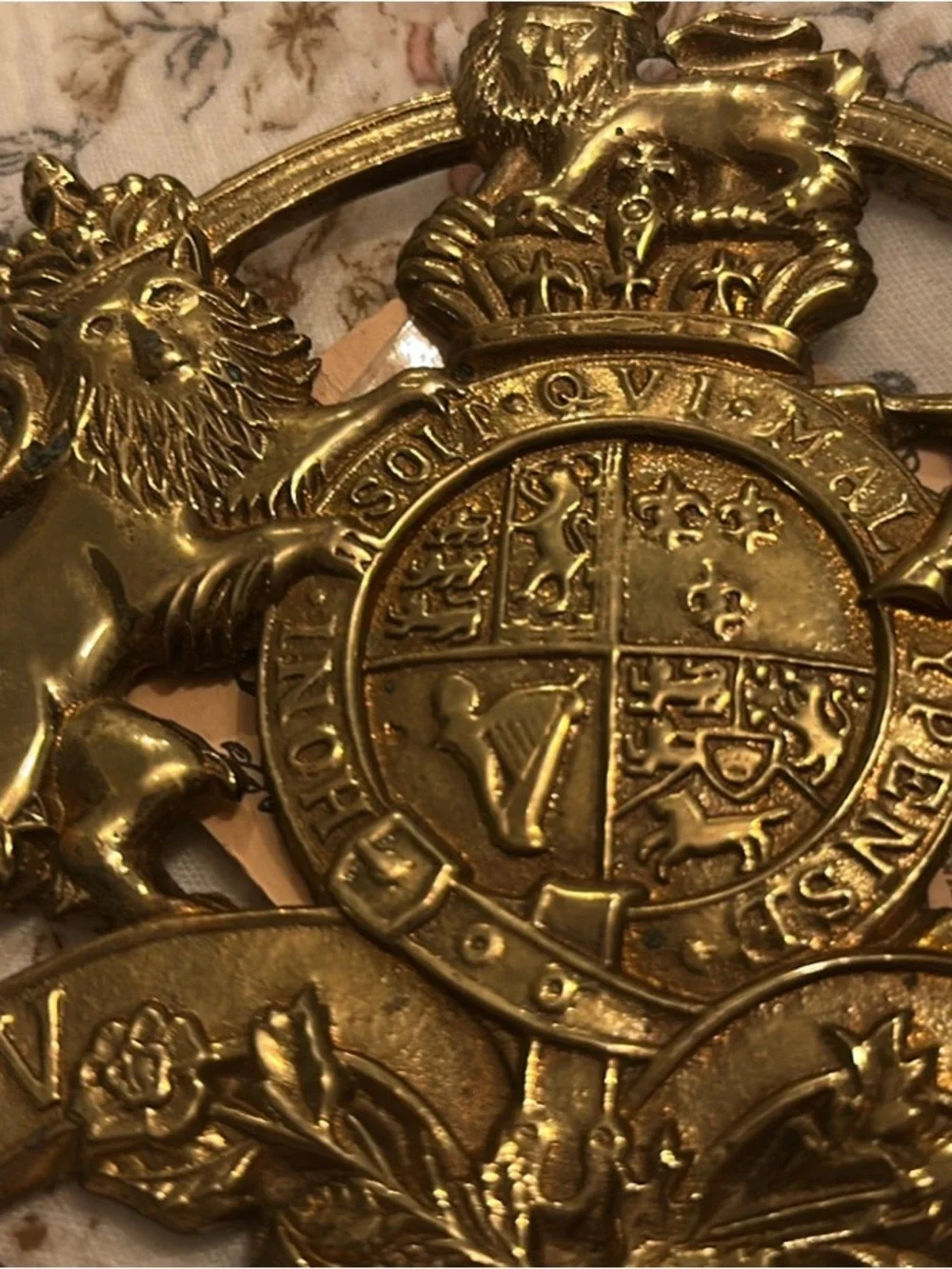 Vintage brass lion trivet